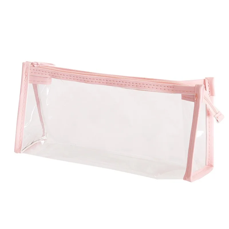 Transparent Zipper Pencil Case, Portable Travel Makeup Brush, Adult Multifunctional Storage Box, Convenient and Practical