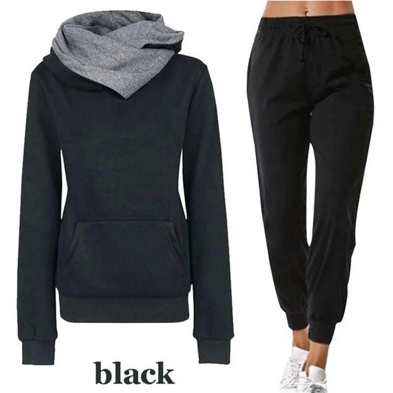 Tracksuit Two Piece Set Women Outfit Hoodies Sweatpants Sports Pant Sets Hooded Sweatshirt Trousers Sportswear