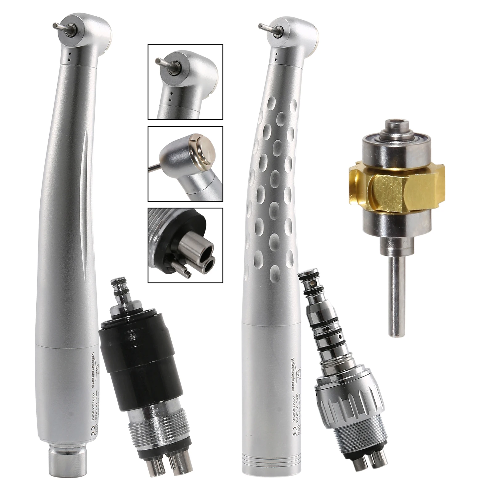 

2 Type Dental High Fast Speed Handpiece Standard Head Dental Turbine Push Button With 4-Hole Quick Coupler For KAVO /NSK Style