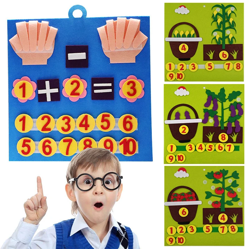 shamjina Brinquedos de contagem de matemática Montessori Brinquedo de  educação infantil Placa de feltro Números de Contando Brinquedo Jogo de  viagem para, Contando Rosa : : Brinquedos e Jogos