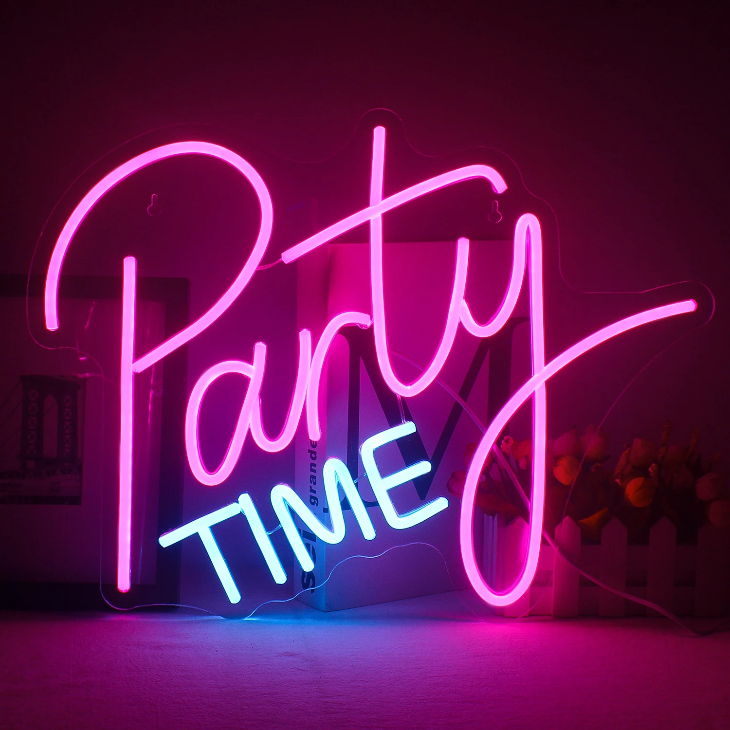 Party Time Lighting Neon Sign LED For Birthdays Weddings Club of Various Festivals Indoor and Outdoor holiday Wall Decoration