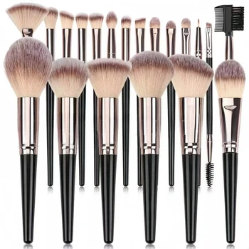 15/20 Pcs Professional Makeup Brush Set Soft Fluffy Synthetic Bristles Eyeshadow Blending Blush Concealer Brushes Daily Makeup 1