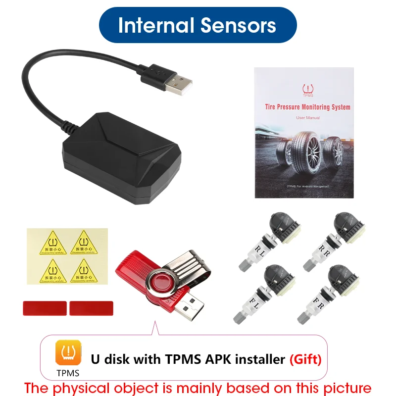 Srnubi USB 안드로이드 TPMS 자동차 타이어 압력 알람 모니터 시스템 차량용 안드로이드 플레이어 온도 경고 4개 센서