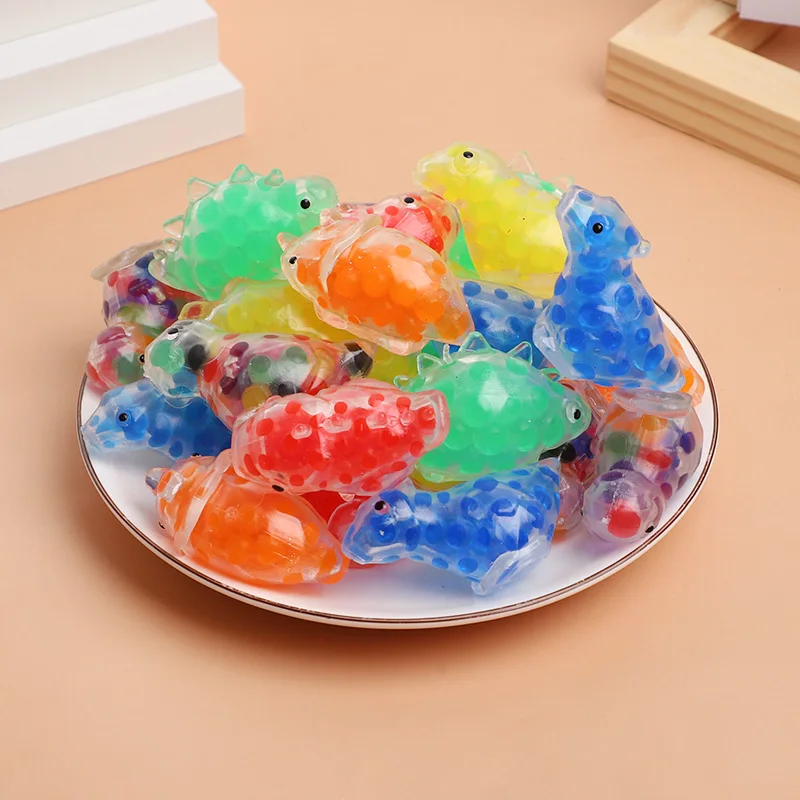12Pcs Dinosaur Squishy Toy Stress Relief Water Beads Squeeze Sensory Toy Kids Birthday Party Favors Pinata Filler Christmas Gift