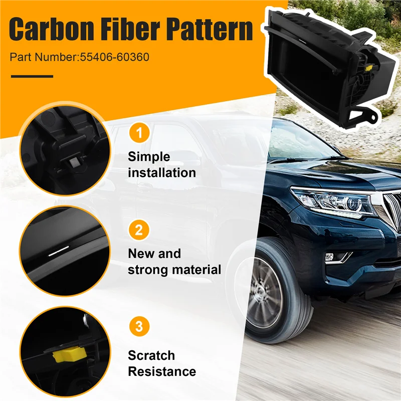 A03Z-자동차 인테리어 대시 보드 보관함 센터 콘솔 글러브 박스 CD 박스 Toyota Land Cruiser Prado 2010 2011-2017