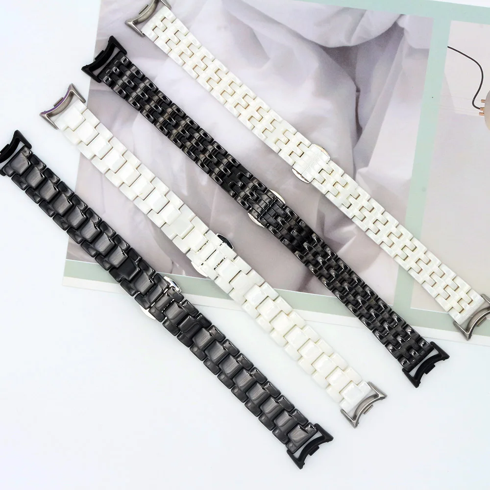 Elegant Ceramic and Stainless Steel Watchband for Smartwatches – Sophisticated and Durable Replacement Wristband for Men