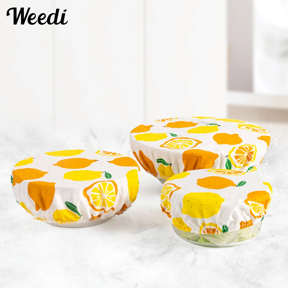 WEEDI 3 Sizes Reusable Bowl Cover for Kitchen food Grade Eco Friendly Food Storage Covers Reusable Elastic Food Covers
