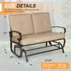 Outdoor Rocking Chair with Cushion Glider Bench for 2 Person, Seating Loveseat Steel Frame for Porch, Patio, Garden 3