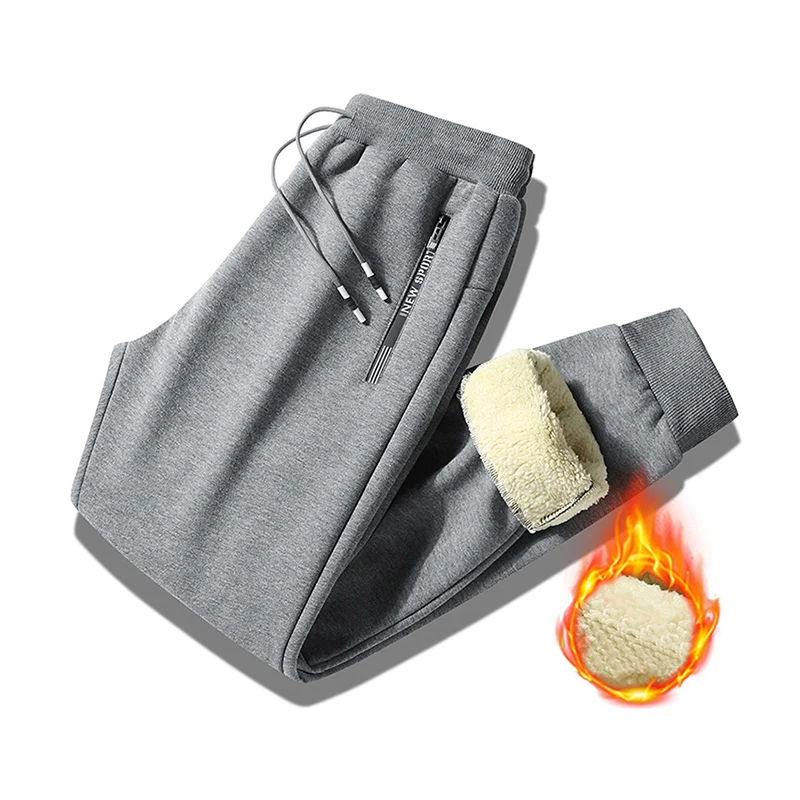 Winter Cotton Cashmere Pants Men\'s Thick Warm Casual Tracksuit Pants Men\'s Pants Large Size Warm Fashionable Jogging Pants Men