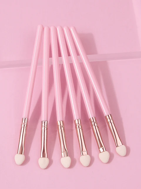 41535-59ba15.jpg 6PCS Pink eyeshadow brush set, sponge eyeshadow stick, blending brush, concealer brush, multi-functional eye makeup brush