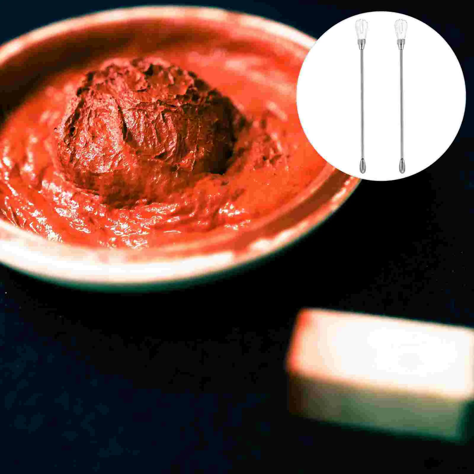 

2 Pcs Postage Stamps Lacquer Mixing Spoon Wax Seal Supplies Stainless Steel Stirring Spoons for Sealing Rods
