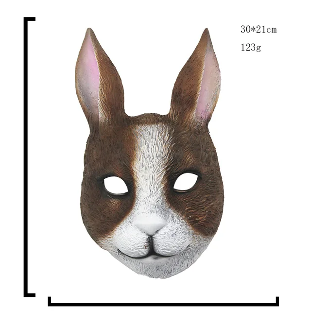 Latex Rabbit Mask White Rabbit Latex Full Head Mask – Hand-Painted ...