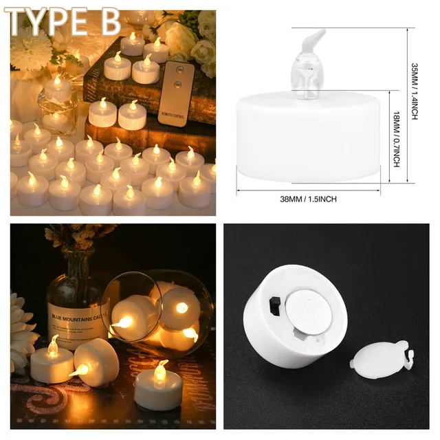LED chauffe-plat sans flamme bougies vacillantes électronique à piles lumière votive décor à la maison 4