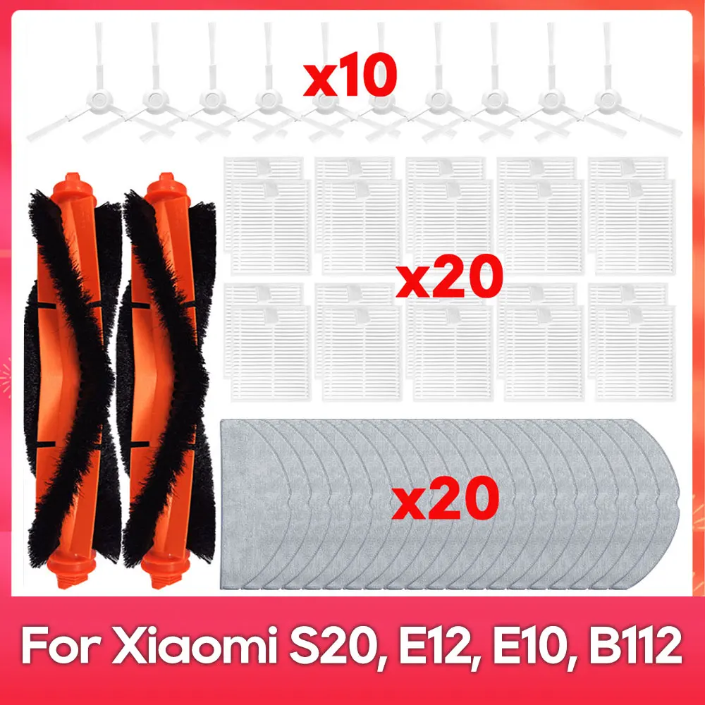Compatibile Per Xiaomi S20+ Plus B108GL / S10+ Plus B105 Parti Principale Spazzola Laterale Mop Panni Stracci Filtro Hepa Accessori  6