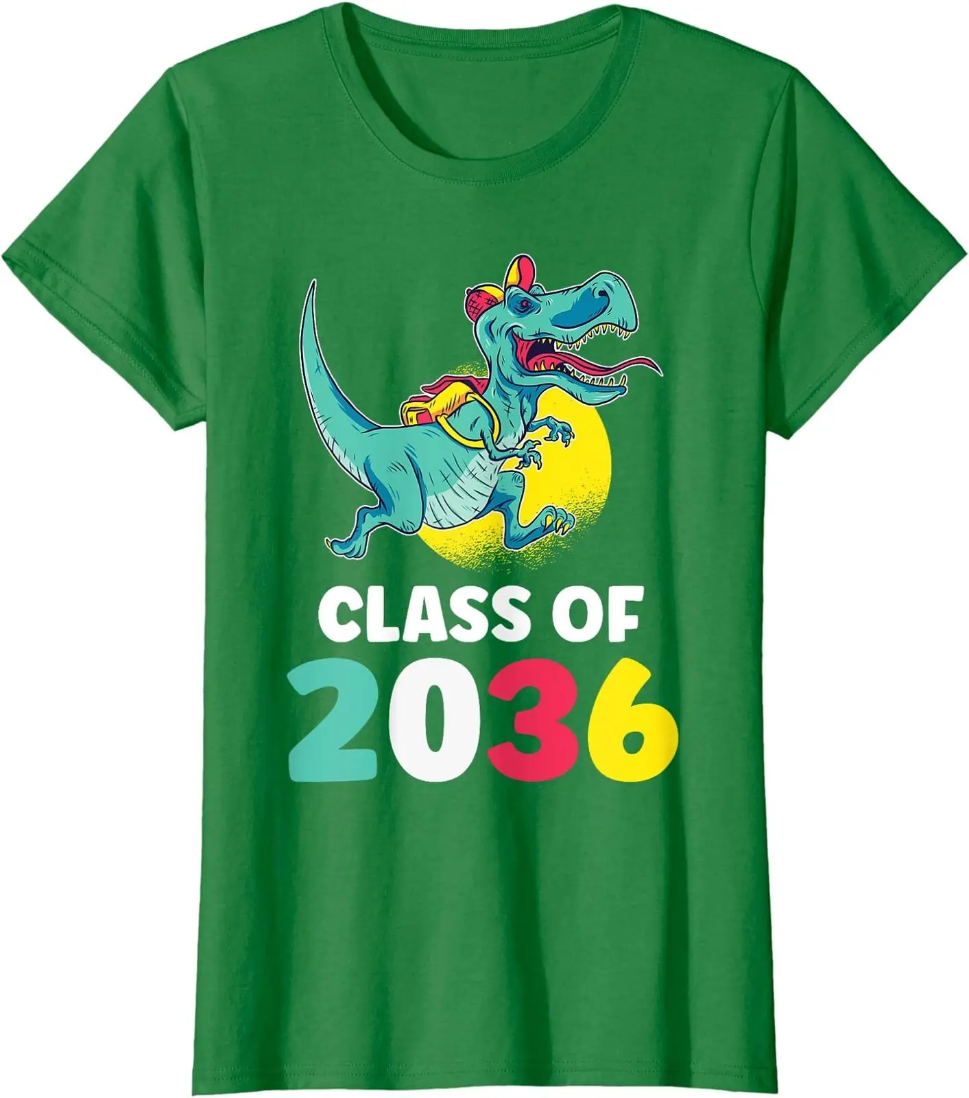 Classe Del 2036 Ritorno A Scuola Scuola Materna T-Rex T-Shirt Girocollo Da Donna Maniche Lunghe