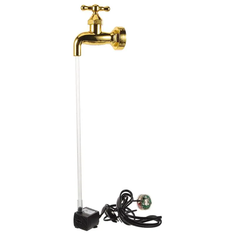 

1 Set of Invisible Flowing Water Fountain Courtyard Art Decor Floating Tap Fountain Garden Decor DIY Garden Yard(EU Plug)