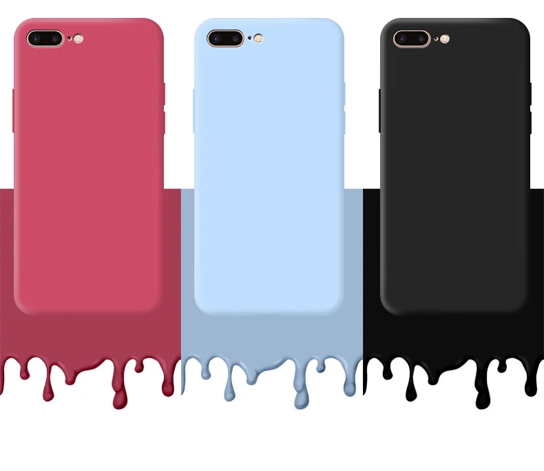 Für iphone 7 Plus 8 Plus Original Fall Für iphone 7Plus 8Plus Stoßfest TPU Flüssigkeit Silikon Schutzhülle Telefon Zurück abdeckung Fall – Detail 2