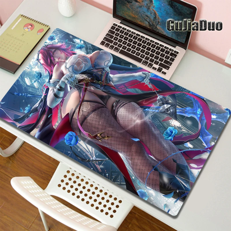 

Genshin Impact Rosaria Charm Anime Mouse Pad Game Laptop Table Desk Mat Gaming Hoom Accessories Kawaii Mange Pc Cushion Mousepad