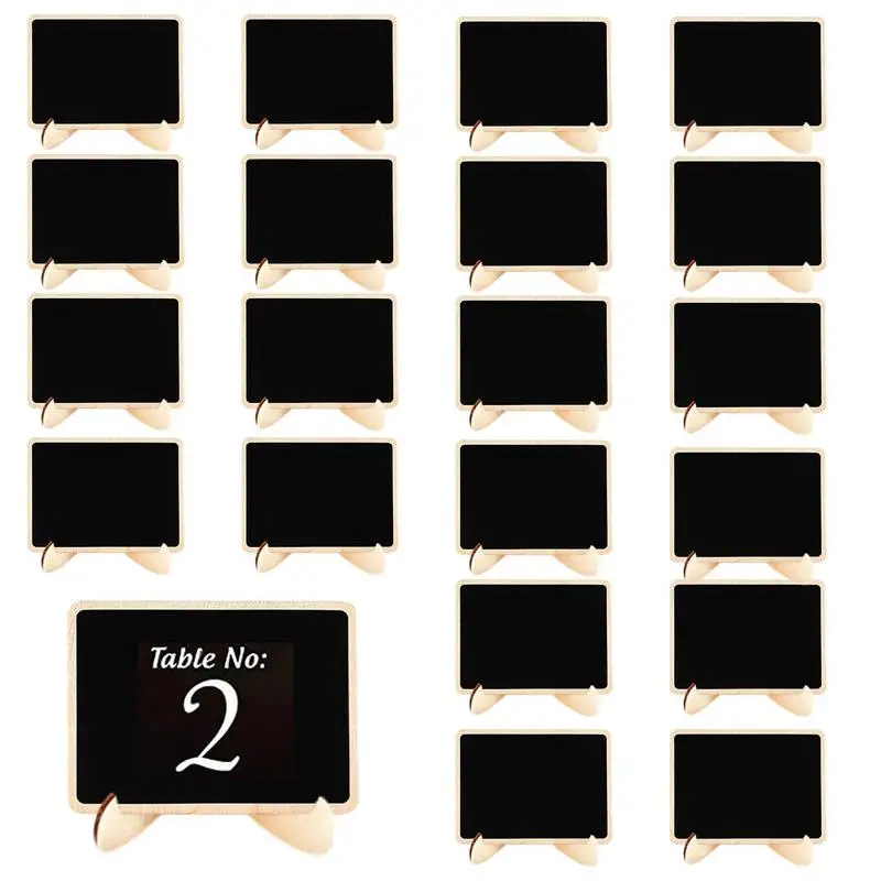 

Mini Chalkboard 20PCS Food Labels Chalkboards Small Reusable Tabletop Blackboard Signs Message Board Signs For Weddings Table