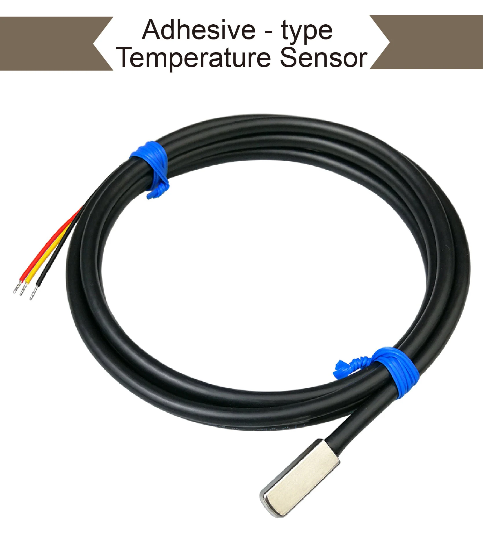 DS18B20 Waterproof Digital Temperature Sensor Probe Teflon Cable Adhesive Flat T