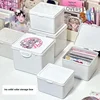 1Pcs Korean Pure White Storage Box Blind Box Card Photocard Storage Box Photo Card Organizer Classification Flip Holder 3