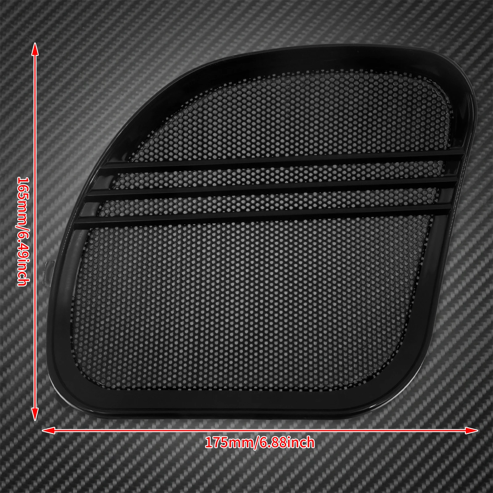 HDBUBALUS Black Front Fairing Speaker Grille Mesh Covers For Harley Road Glide 2015-2023 - Stainless Steel
