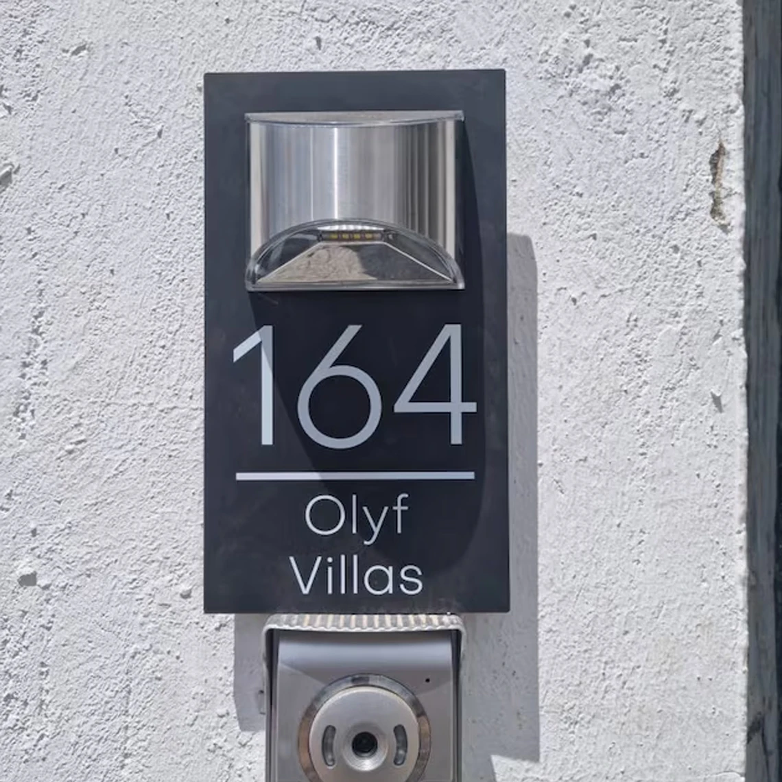 House Wall Plaques Customized House Sign Solar LED Light Acrylic Plate Modern Residential UV Print Address Plaque Outdoor Street Name Door Plat