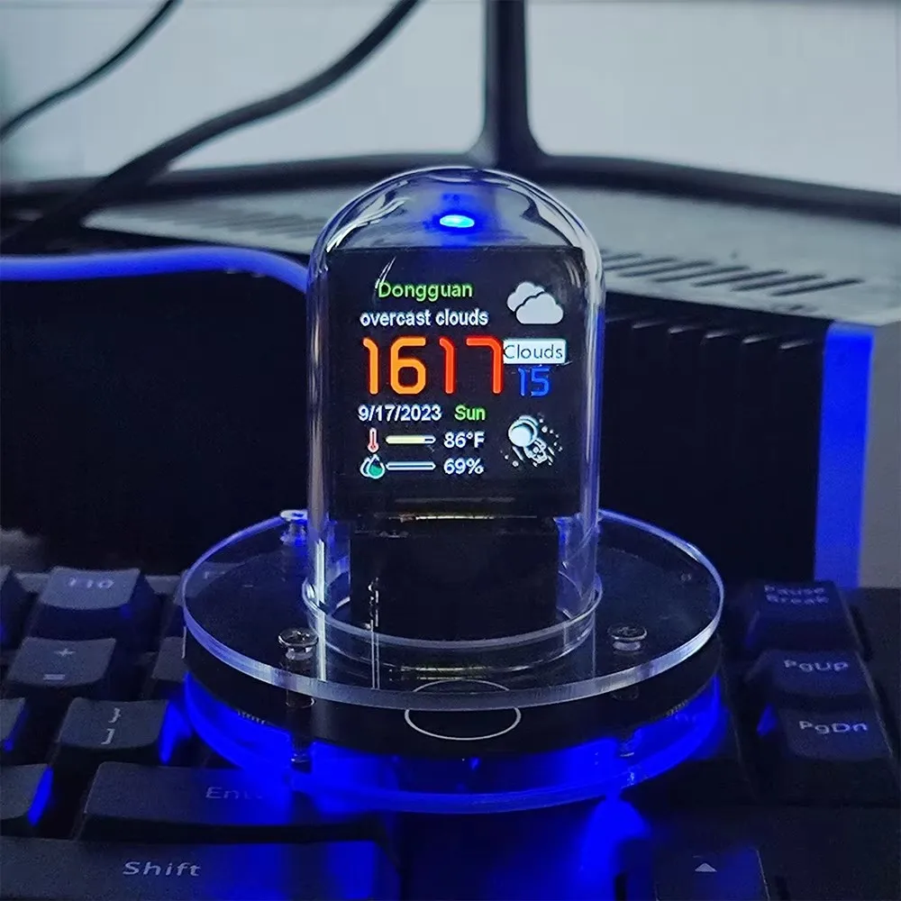 Nixie 튜브 시계 스마트 와이파이 글로우 Diy 튜브 시계 사이버 펑크 스타일 디지털 테이블 시계 시각적 디스플레이 변경 가능 자동 업데이트