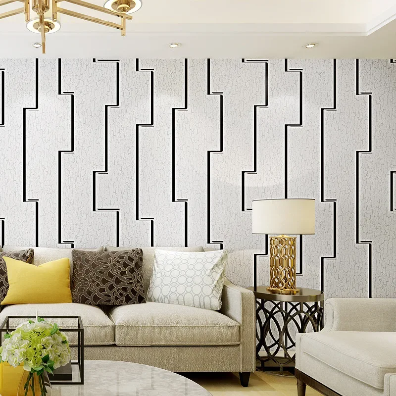 

Modern velvet wallpaper simple bedroom living room wallpaper stripe background wallpaper 3D High grade Roll wallpaper W114