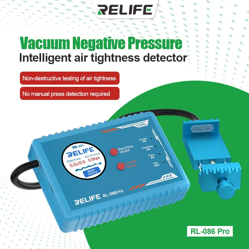 

RELIFE RL-086 Pro Intelligent Air Tightness Detector Vacuum Negative Pressure For IP8-15Pro Max Series Mobile Phone Detect Tool