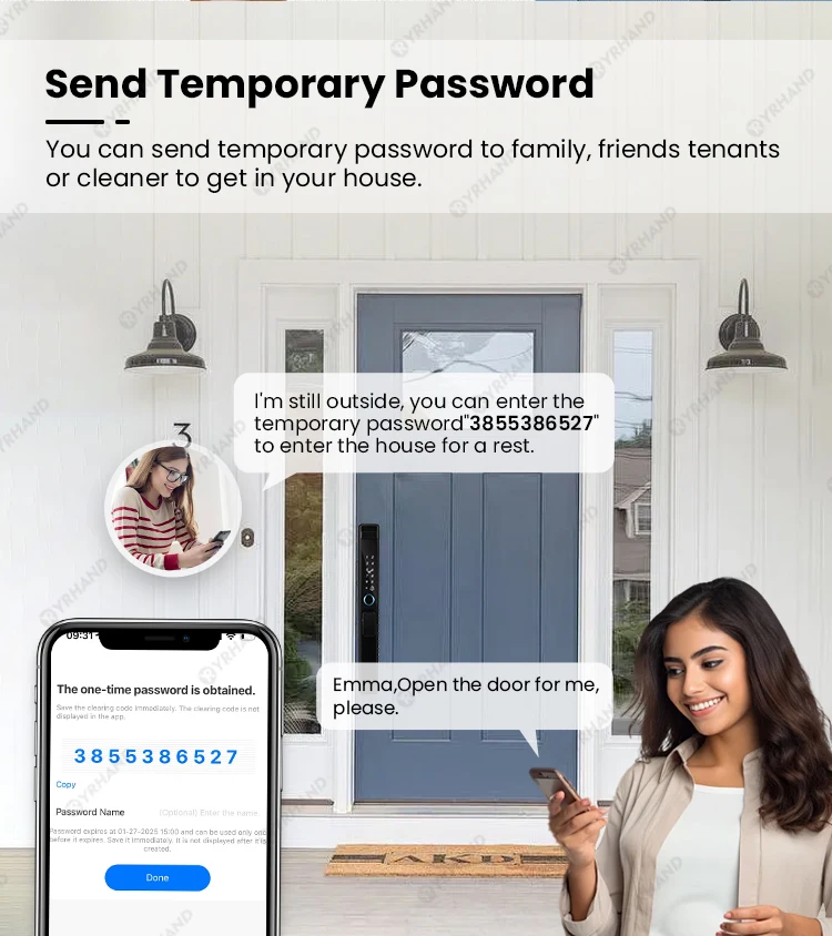 TUYA WiFi Smart Door Lock Waterproof Keyless Digital Electronic Lock Fingerprint