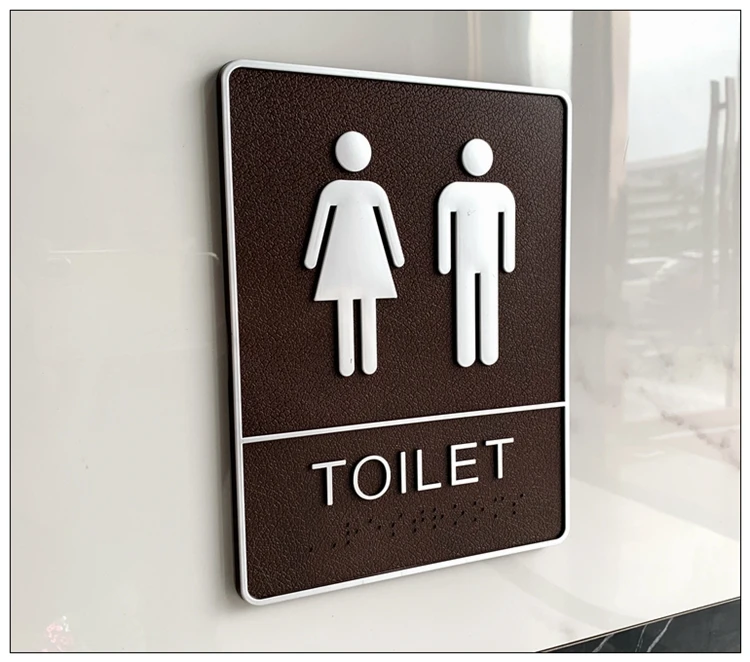 Description Picture 4 of itemRestroom Signs Men and Women Wall Stickers Toilet Door Signs High-grade Public Toilet Club Hotel Public Bathroom Signage