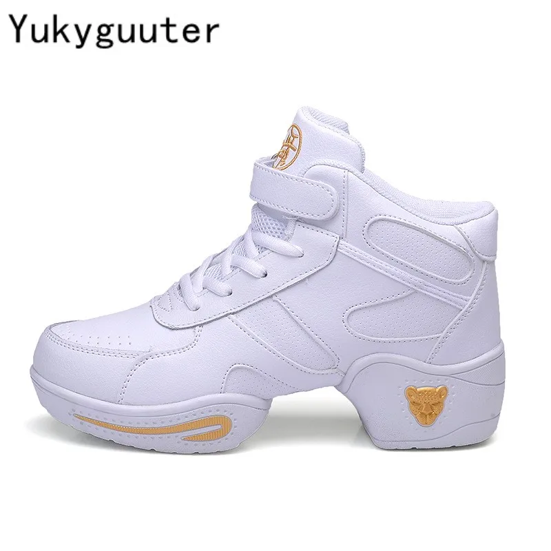 Women's Breathable Leather Dance Sneakers for Modern Jazz and Fitness
