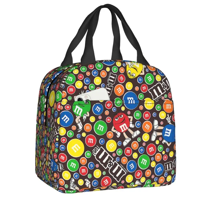 

Забавный многоразовый Ланч-бокс M & M's с коллажем шоколада, многофункциональный теплоизолированный Ланч-бокс с едой, школьный детский студент