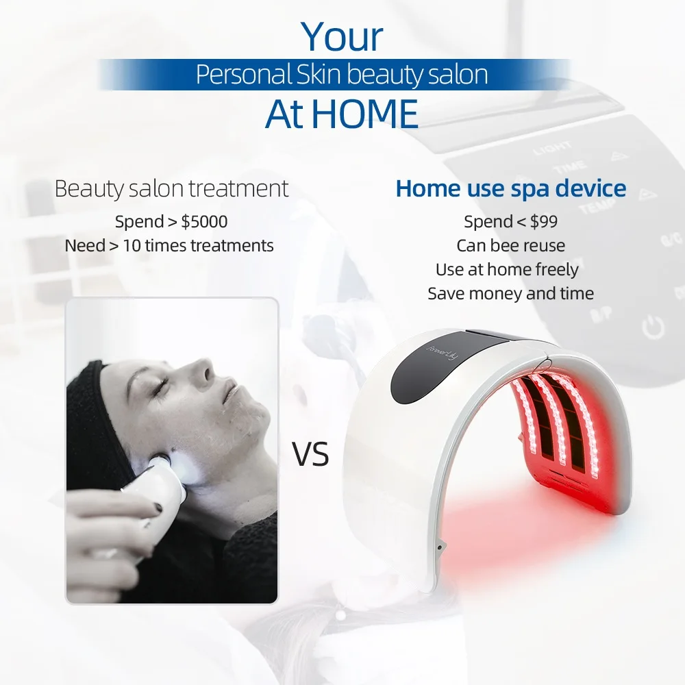 Home Use PDT LED Photon Light Therapy Lamp Facial Body Beauty SPA Pdt Mask Skin Tighten Rejuvenation Acne Wrinkle Remover Device
