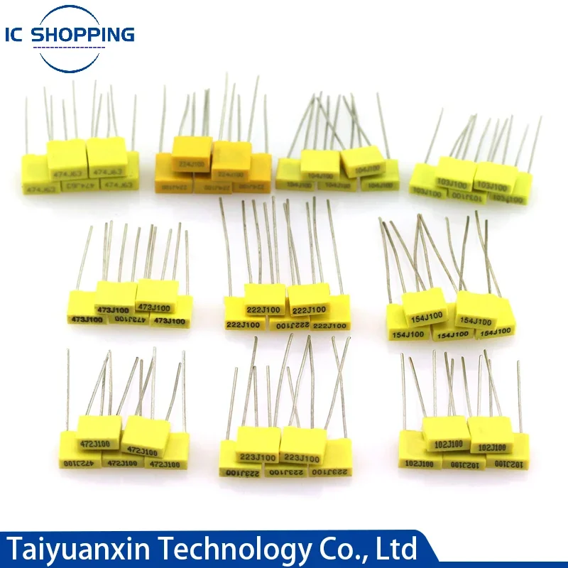 63V 100V 250V 400V 630V Polypropylene Safety Plastic Film 102J 103J 104J 474 100J 105J 1/10/100nF 0.1uF 1UF Correction Capacitor 20pcs cbb polypropylene film capacitor cl21x 101j 102j 103j 104j 105j 152j 153j 154j 155j 183j 184j 100v p5 foot pitch 5mm