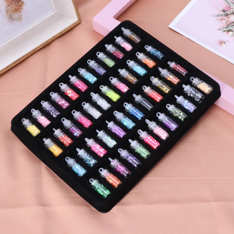 

48 Bottles Sequin Powder Art Glitter Sequins for DIY Jewelry Decor Drop shipping