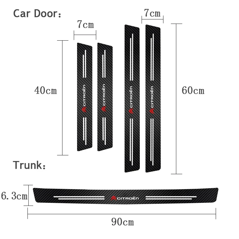 Carbon Fiber Door Sill Protector Film - Anti-Scratch Guard