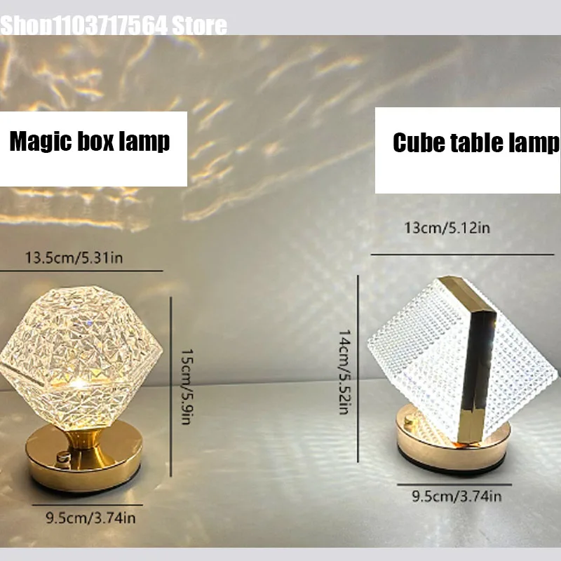 

Modern simple metal table lamp bedroom room bed acrylic crystal decoration small night light atmosphere light