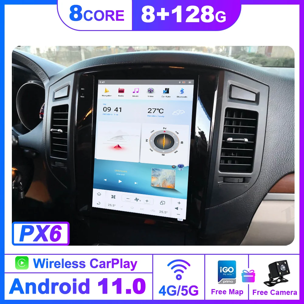 

12.1" Qualcomm Car Radio For Mitsubishi Pajero Sport V97 V93 2006-2019 Rockford GPS Tesla Carplay Android 11 Car Multimedia