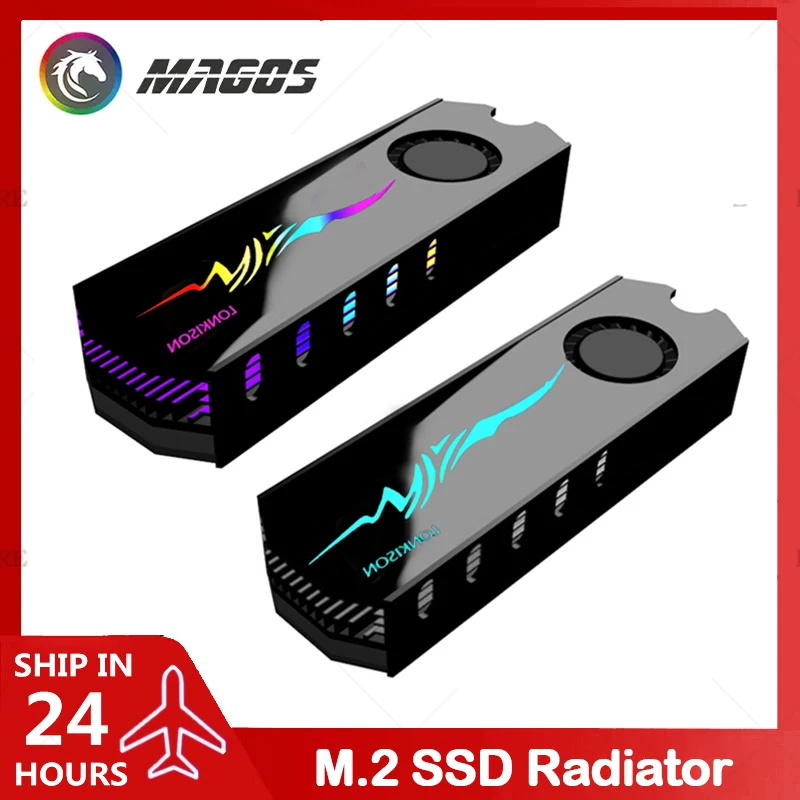Радиатор M.2 SSD, алюминиевый радиатор RGB M2 SSD 2280 NVME NGFF, теплоотвод с термоподставкой, 12 В RGB/5 В, ARGB AURA SYNC