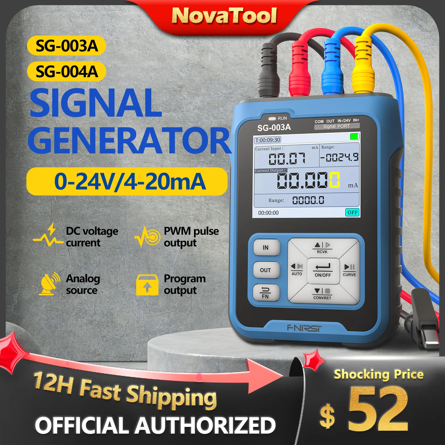 

FNIRSI SG-003A 0-10V Adjustable Current Voltage Simulator 4-20mA Signal Generator Sources TransmiTTer Calibrator Transmitte