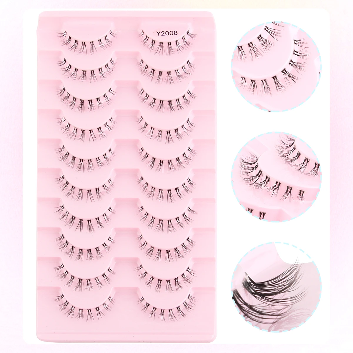 Mink Eyelashes 3/10 Pairs Wispy Faux 3D Mink Lashes Short Fluffy Half False Eyelash Makeup Tools Natural Volume Cat Eye Lashes