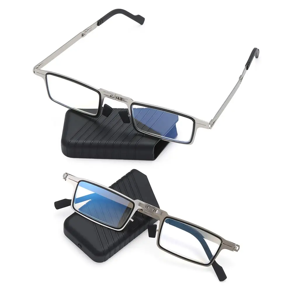 

Fashion Anti UV400 Compact Readers Glasses with Case Blue Light Reading Glasses Foldable Reading Glasses Presbyopia Eyeglasses