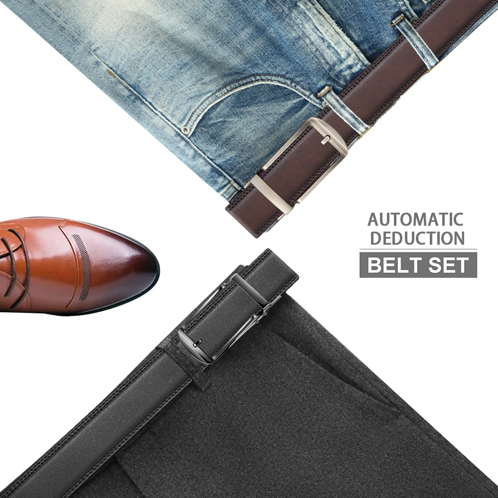 Herren-Ledergürtel mit Automatikschnalle, Modischer Legierungsgürtel, Echtes Leder, Luxusgürtel für Herren, Business-Luxus-Designerkleidung – Detail 3
