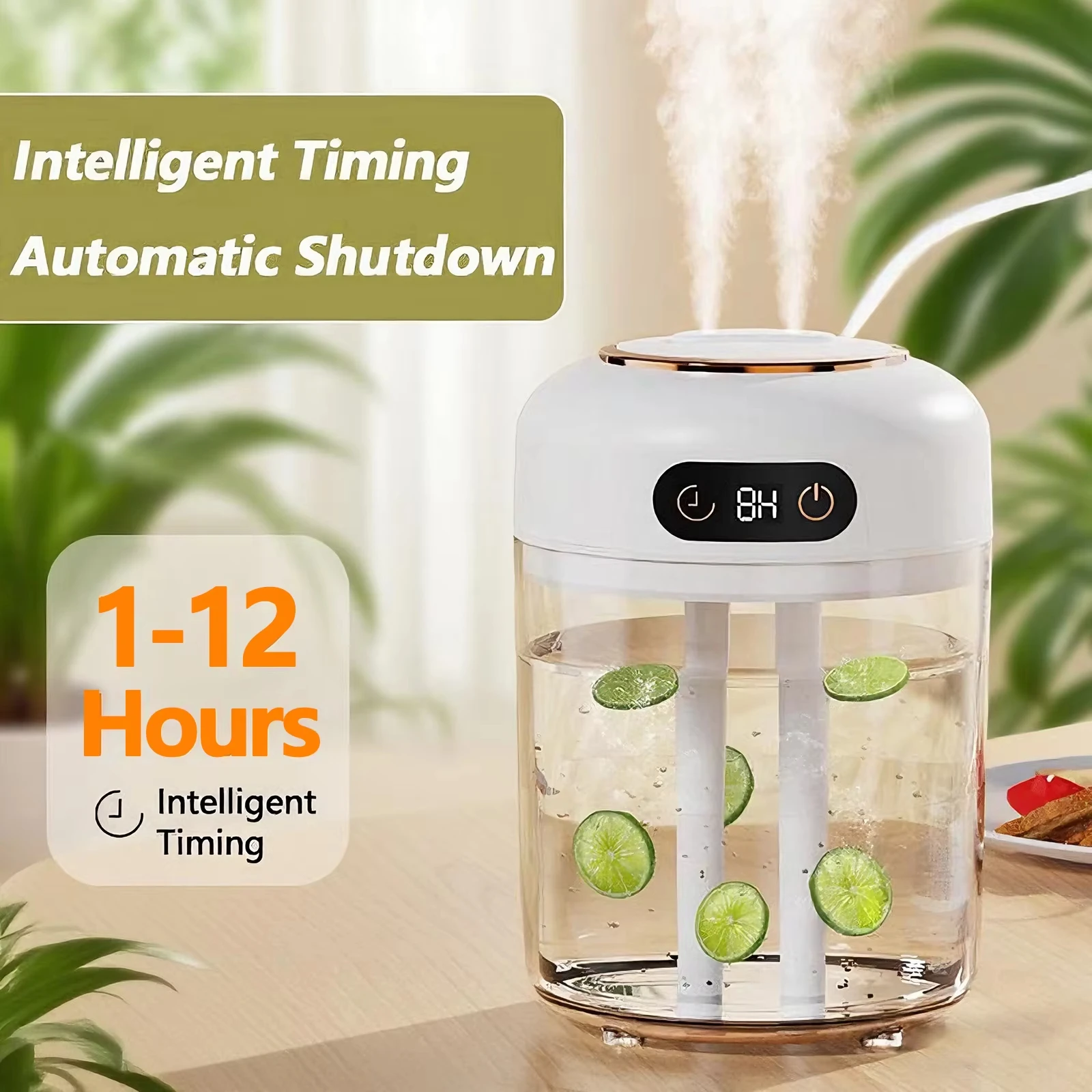 سعة كبيرة المزدوج رذاذ المرطب سطح المكتب ناشر رائحة غرفة نوم المنزل عن بعد الموقت المحيطة ضوء شاشة عرض ضباب صانع