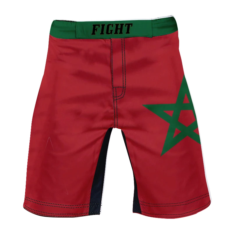 MMA shorts men's national flag Thai boxing pants Taekwondo boxing training torso fitness gym mixed martial arts jutsu fighting