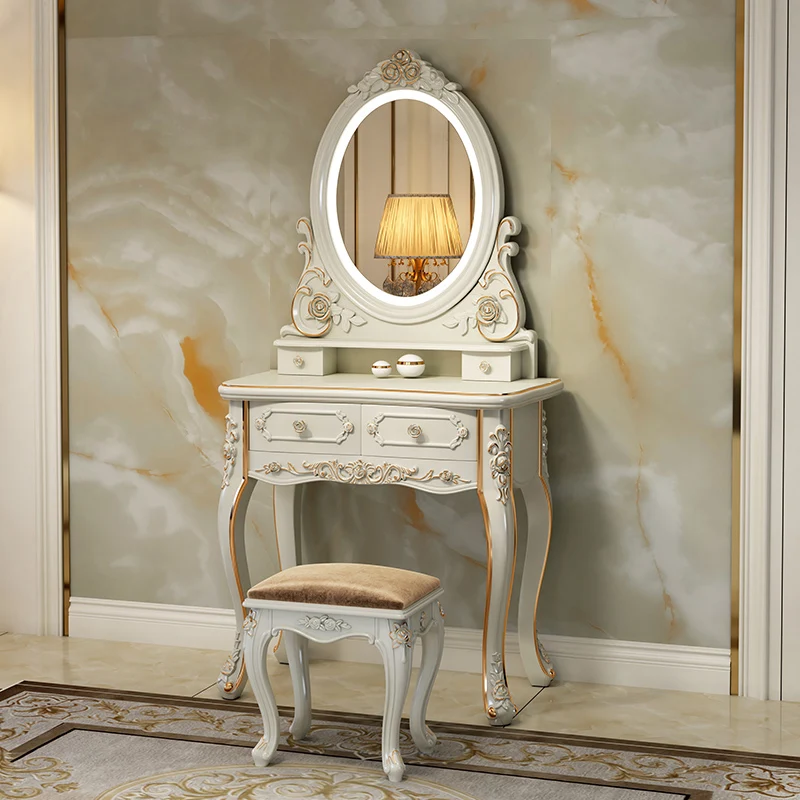 

White Stool Dressing Table Luxury Bedroom Makeup Living Room Dressing Table Storage Corner Coiffeuse Femme Meuble Furniture Set