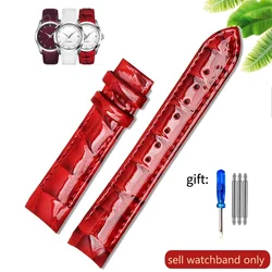 Elegant Genuine Leather Watch Strap - Waterproof & Sweatproof 18mm Women's Band Accessories - 18mm - Machinery (Black Red - no buckle)