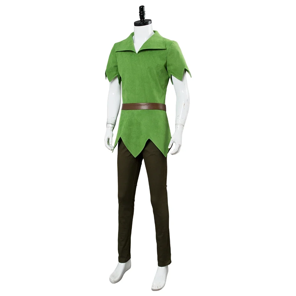 

Movie Peter Pan Cosplay Costume Green Outfit Top Pants Hat Role Play Peter Pan Halloween Carnival Costume